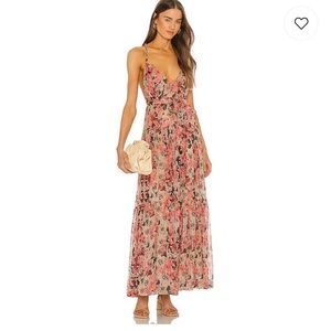 EARTHA DRESS IN TAUPE PINK FLORAL ASTR X REVOLVE